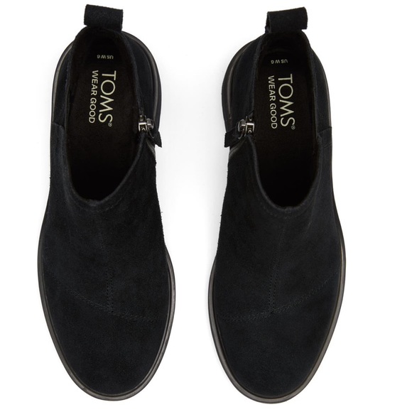 MAKE AN OFFER - TOMS Maude Suede Wedge Zip Boot - Picture 5 of 8